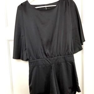 Black silky romper